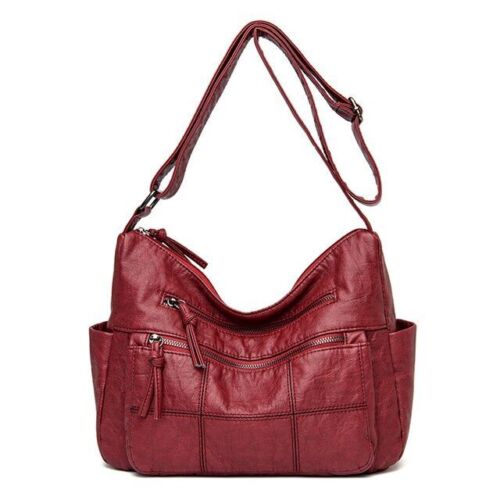 Leather Handbag Women Bags Shoulder Crossbody Bags Polyester Purse Bucket Shape