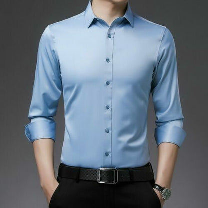 Stretch Anti-wrinkle Shirt - Men Non-iron Long Sleeve Business Standard Shirt