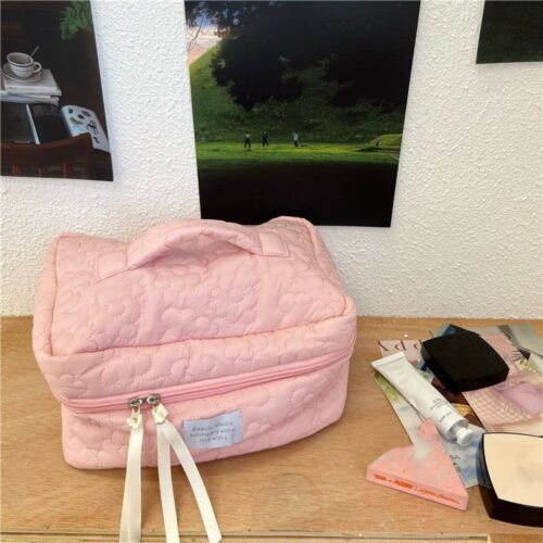 Flower Cloth Makeup Bag Cosmetic Organizer Storage Handbag Box Shape Toiletry