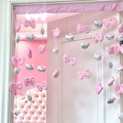 Sanrio Hello Kitty Cute Kawaii Door Curtain Plush Dolls Bedroom wall Decoration