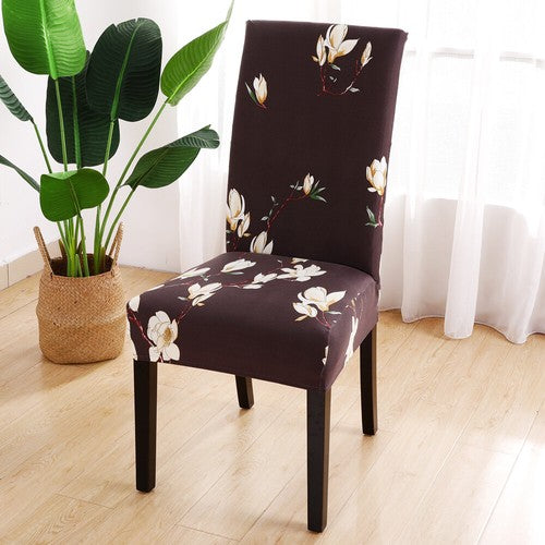 1/4/6pcs Stretch Spandex Dining Room Printed Chair Covers Slipcovers Home Decor