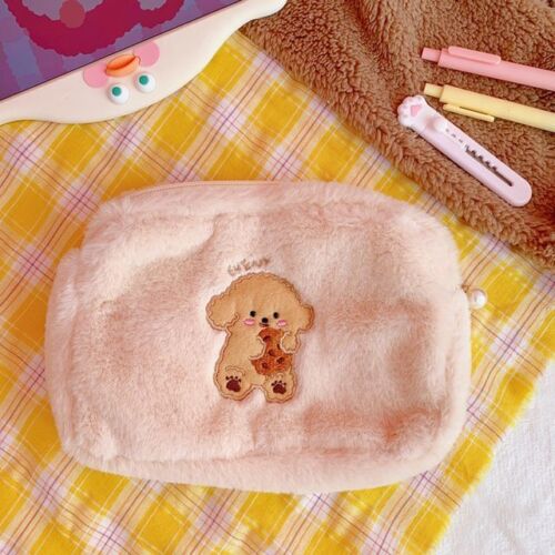 Plush Cosmetic Bag Student Large Storage Bag Travel Makeup Pouch Holder 16*24 CM