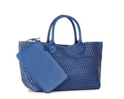 Candy Color Woven Tote Bag Fashion One Shoulder Bag Large Handbag Shopping Bags