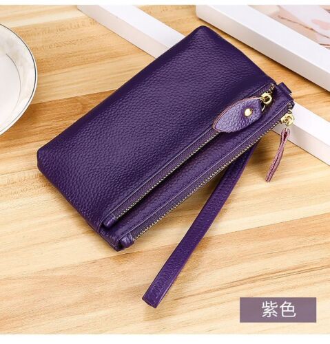 Genuine Cow Leather Wrist Strap Purse Handbag Versatile 17.5*10*0.8 CM Polyester