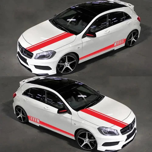5Pcs Universal Racing Body Hood Stripes Decal Vinyl Stickers for Car SUV Truck