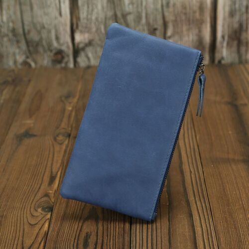 Wallet Genuine Leather Phone Bag Long Retro Ultra-Thin Leather Clutch Solid 1PC