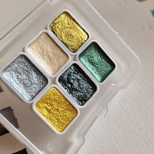 Watercolor Paints Metallic Pearlescent Solid Handmade Fine Art Painting Supplies