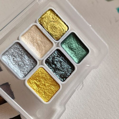 Watercolor Paints Metallic Pearlescent Solid Handmade Fine Art Painting Supplies