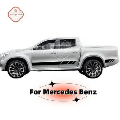 2 PCS Graphics Car Side Sticker For Mercedes Benz X-Class Bumper Racing Stripes
