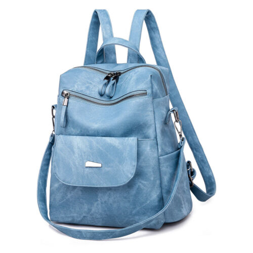 Women's PU Leather Backpack Travel Anti-theft Shoulder Bag Purse Satchel Handbag