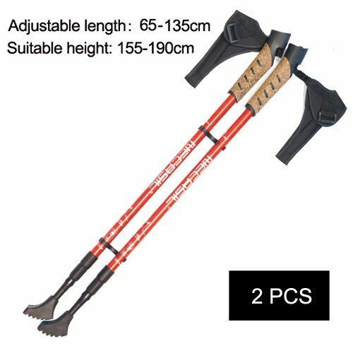 2Pcs Hiking Walking Sticks Trekking Poles Nordic Walking Aluminum Camping Hiking