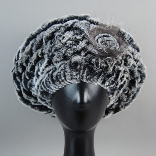 New Arrival Winter Women Fur Beret Hat Natural Fur Hats Warm Knit Rabbit Fur Cap