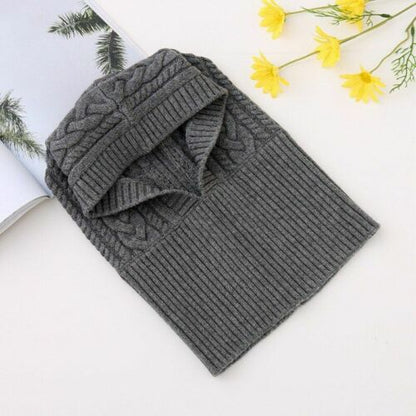 Knitted Hat Casual Warm Hood Snood Thick Neck Collar Neck Face Protect
