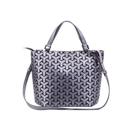 Luminous Big Bag Holographic Reflective Geometric Shoulder Bags Handbags Zipper