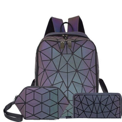 Luminous Bag Sequin Set Shoulder Bags School Backpack Holographic Purse Softback