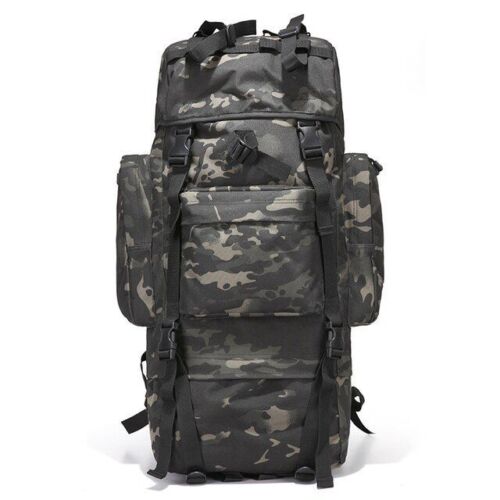 Tactical Black Backpack 70L Climbing Backpacks Oxford Traveling Bags 70*30*23 CM