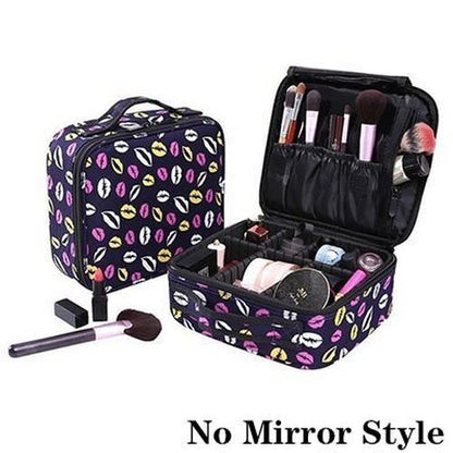 Makeup Case Traveling Cosmetic Bag Make Up Storage Box Nail Tool Suitcases Solid