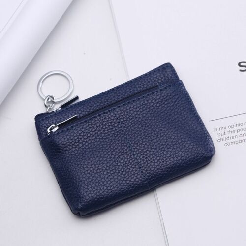 Genuine Leather Wallet Zipper Pouch Short Small Money Bag Coin Purse Card Holder