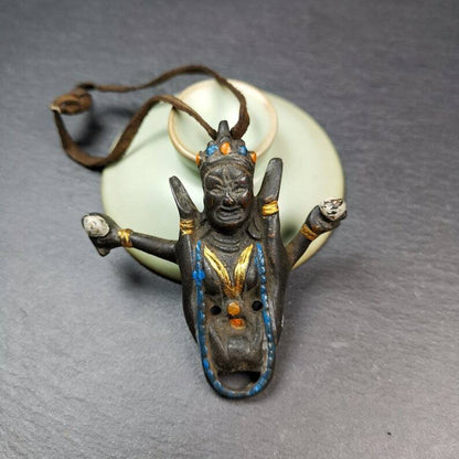 Acient Tibetan Buddhist Statue Shangpakagyu White Dakini Khechari Kachod Karmo