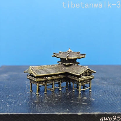 Copper Bonsai Suiseki Micro Landscape Decoration: Stilted House