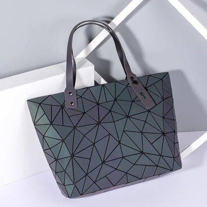 sac a main new Luminous geometric bags for women 2020 Quilted Shoulder Bag Laser Plain Folding Handbags Hologram bolsa feminina