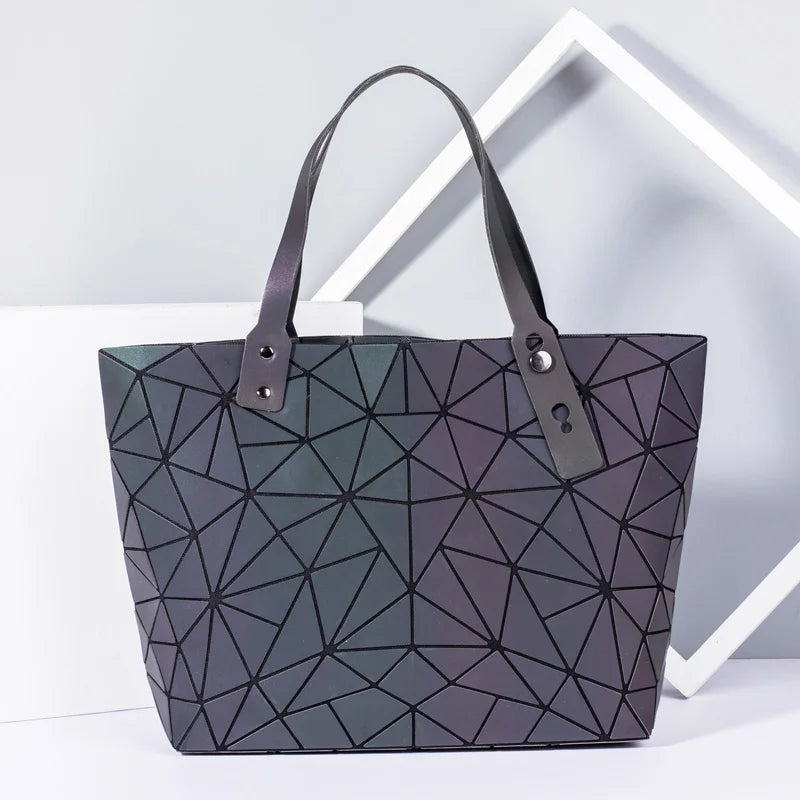 sac a main new Luminous geometric bags for women 2020 Quilted Shoulder Bag Laser Plain Folding Handbags Hologram bolsa feminina