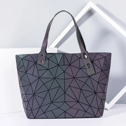 sac a main new Luminous geometric bags for women 2020 Quilted Shoulder Bag Laser Plain Folding Handbags Hologram bolsa feminina