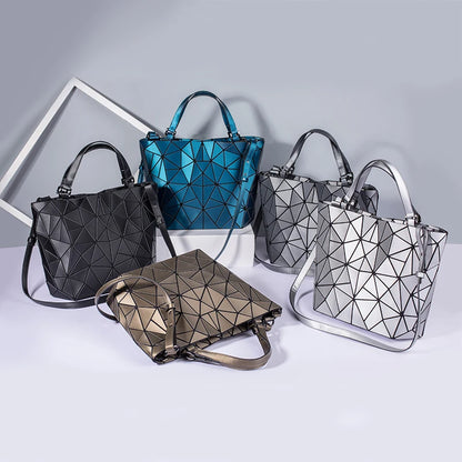 sac a main new Sequins geometric bags for women 2020 Quilted Shoulder Bag Laser Plain Folding Handbags Hologram bolsa feminina