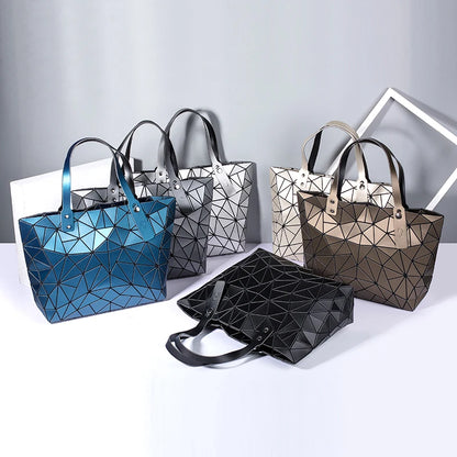 sac new Handbag Female Folded Ladies Geometric Plaid Bag Beach Large Tote Women Handbag Mochila Shoulder Bag for women 2020