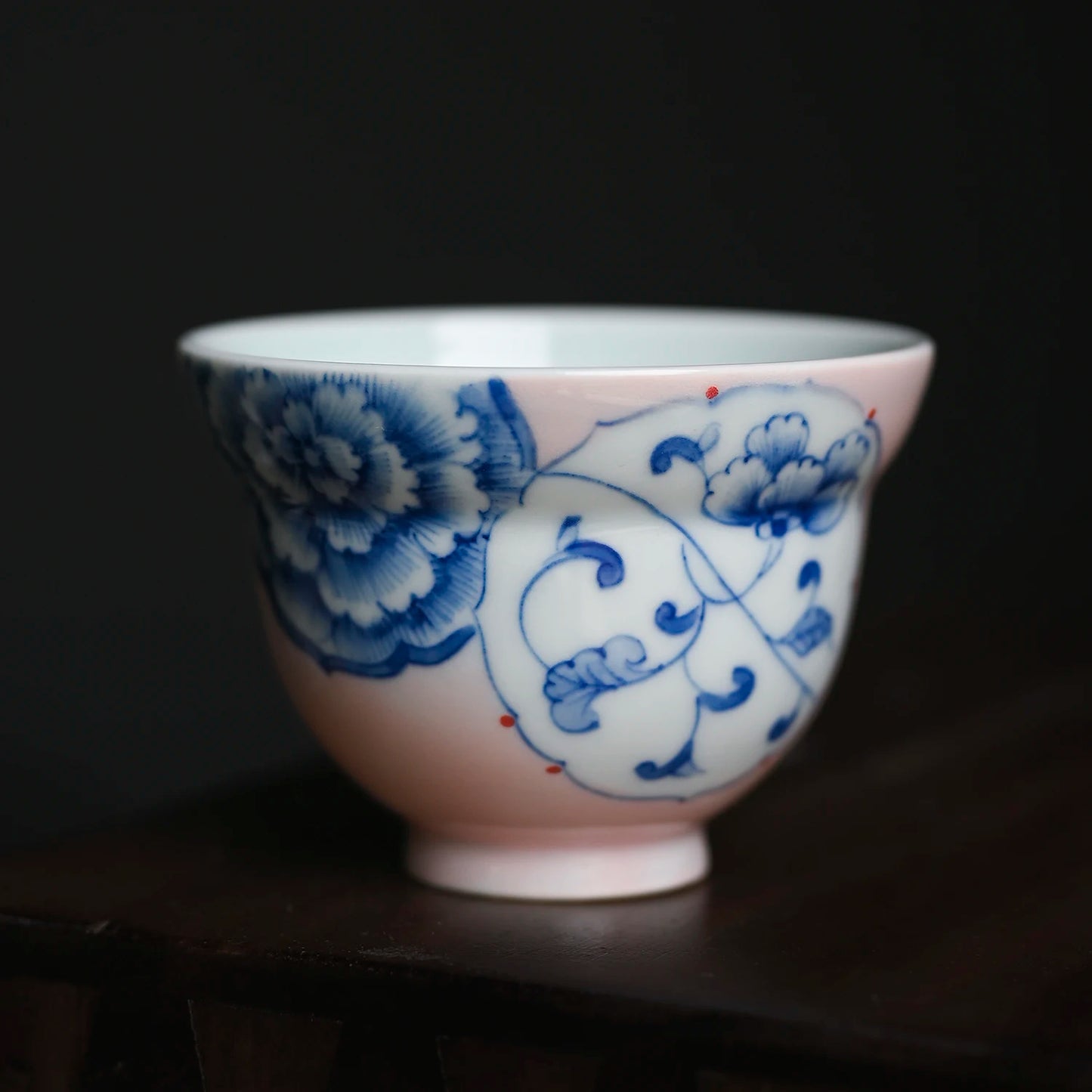 sample tea cup under the noggin Chinese style restoring ancient ways powder blue and white sheet glass ceramic glaze