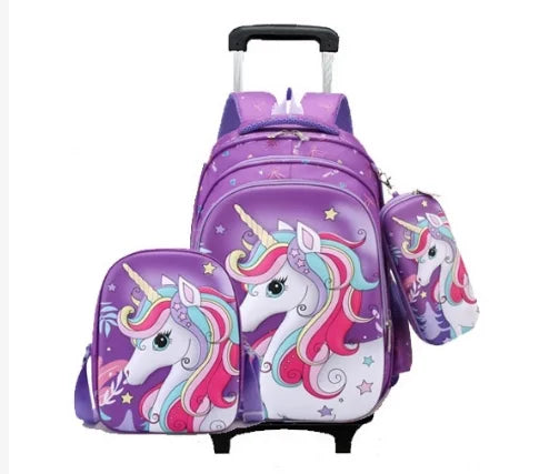 school wheeled backpack for girls Children School Rolling backpack Bags kids School trolley bag sets boys for school bag wheels