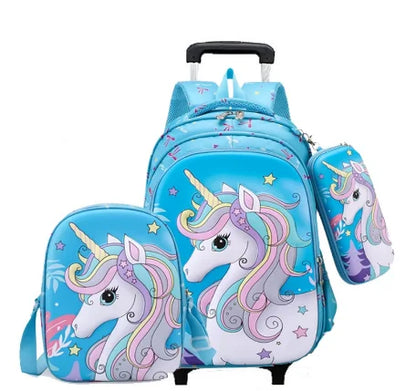 school wheeled backpack for girls Children School Rolling backpack Bags kids School trolley bag sets boys for school bag wheels