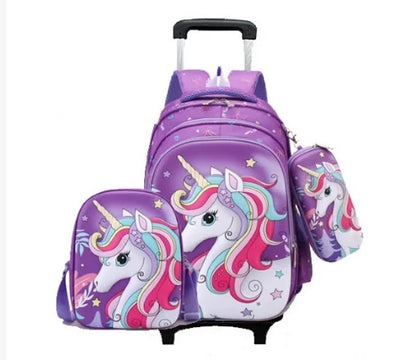 school wheeled backpack for girls Children School Rolling backpack Bags kids School trolley bag sets boys for school bag wheels