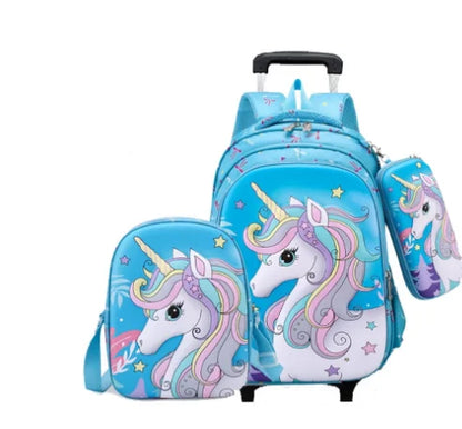 school wheeled backpack for girls Children School Rolling backpack Bags kids School trolley bag sets boys for school bag wheels