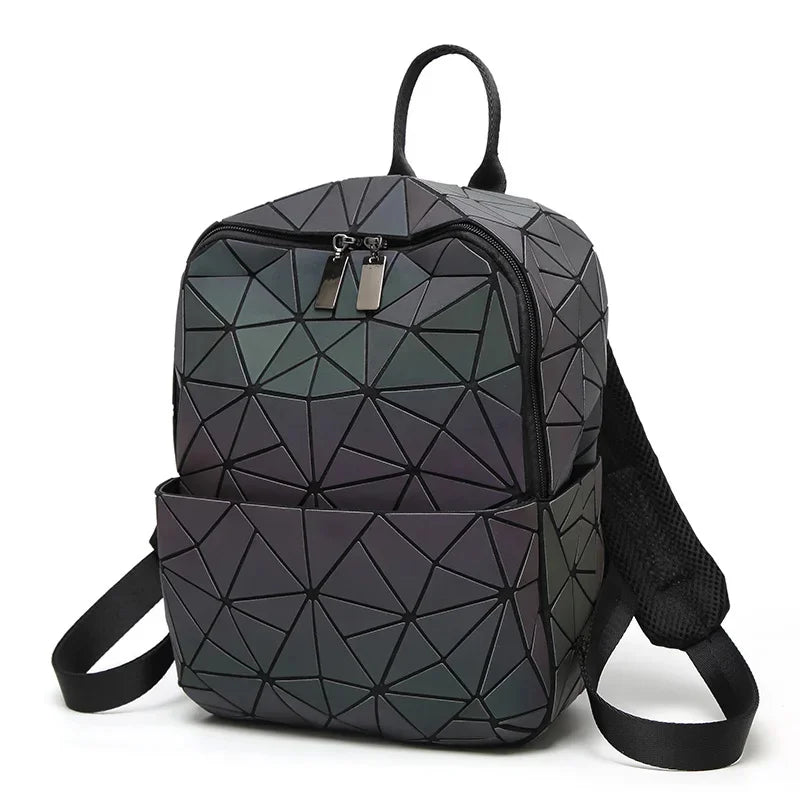 shiny bag Luminous Glitter Sequins Female Geometric Women School Backpack For Teenage mochila feminina 2024