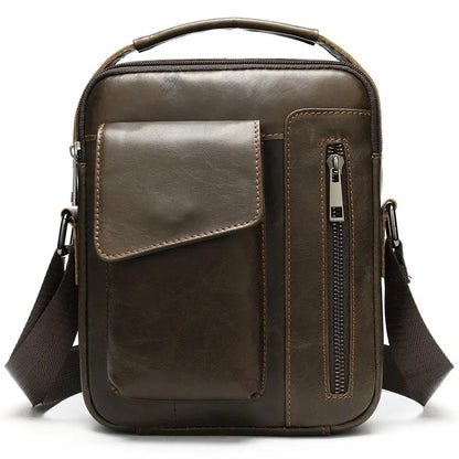 shoulder bag small flap zipper men's crossbody genuine leather for men handbag male messenger bags 8211