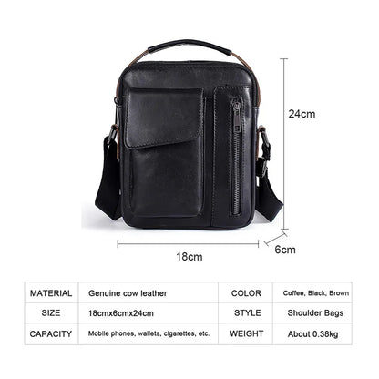 shoulder bag small flap zipper men's crossbody genuine leather for men handbag male messenger bags 8211