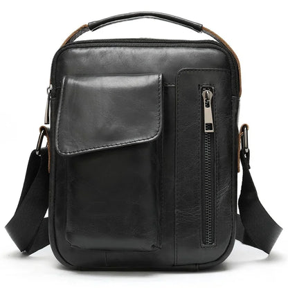 shoulder bag small flap zipper men's crossbody genuine leather for men handbag male messenger bags 8211