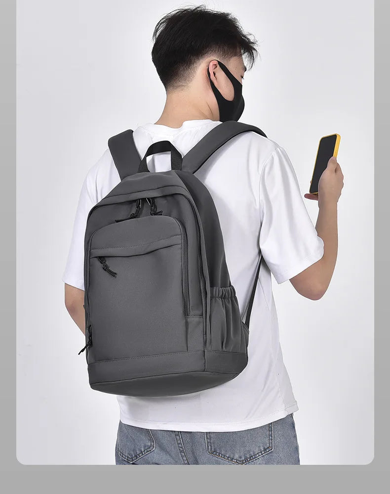 simple backpack large capacity bookbag college girl lightweight backpack unisex schoolbag solid color school bags for students