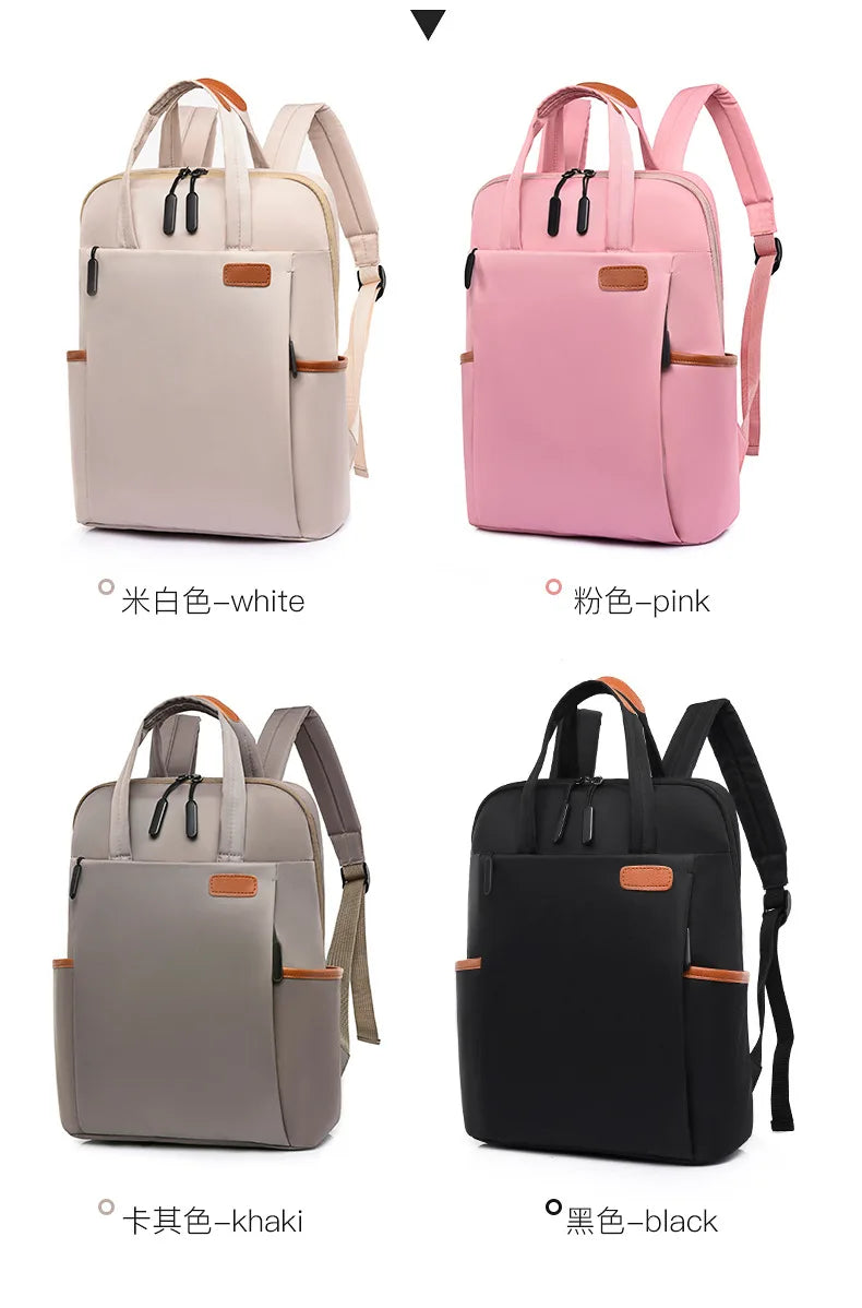 simple work backpack women laptop hand bag casual lightweight shoulder backpack large capactiy Travel backpack with luggage belt