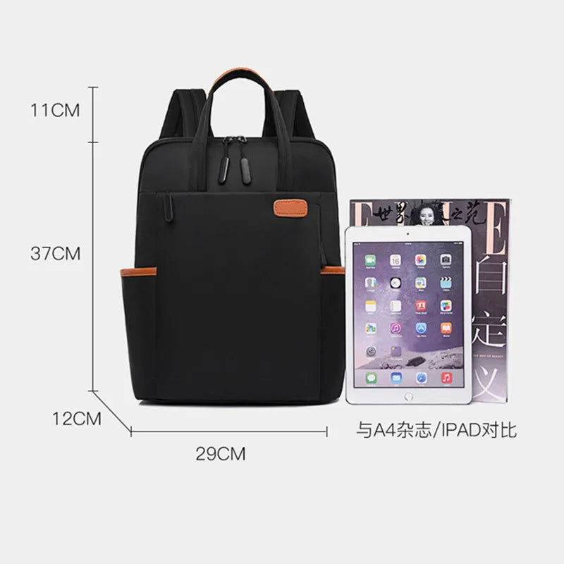 simple work backpack women laptop hand bag casual lightweight shoulder backpack large capactiy Travel backpack with luggage belt