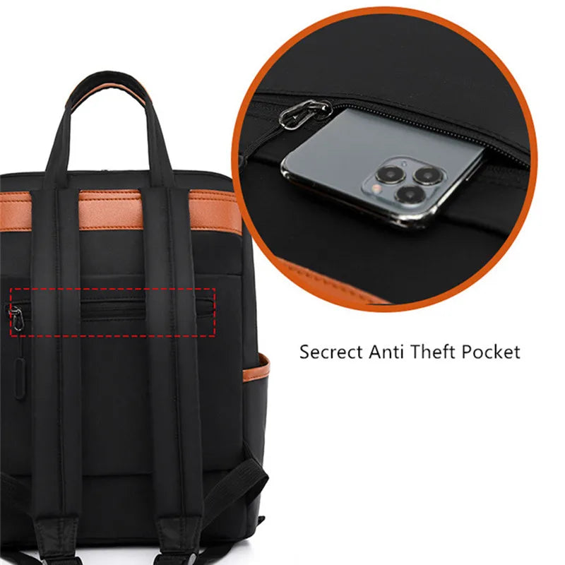 simple work backpack women laptop hand bag casual lightweight shoulder backpack large capactiy Travel backpack with luggage belt