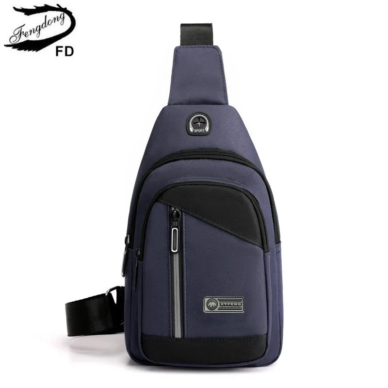 small crossbody bag mini shoulder bag man anti-theft chest bag outdoor sports bag for phone keys travel bagpack earphone jack