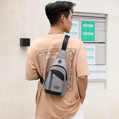small crossbody bag mini shoulder bag man anti-theft chest bag outdoor sports bag for phone keys travel bagpack earphone jack