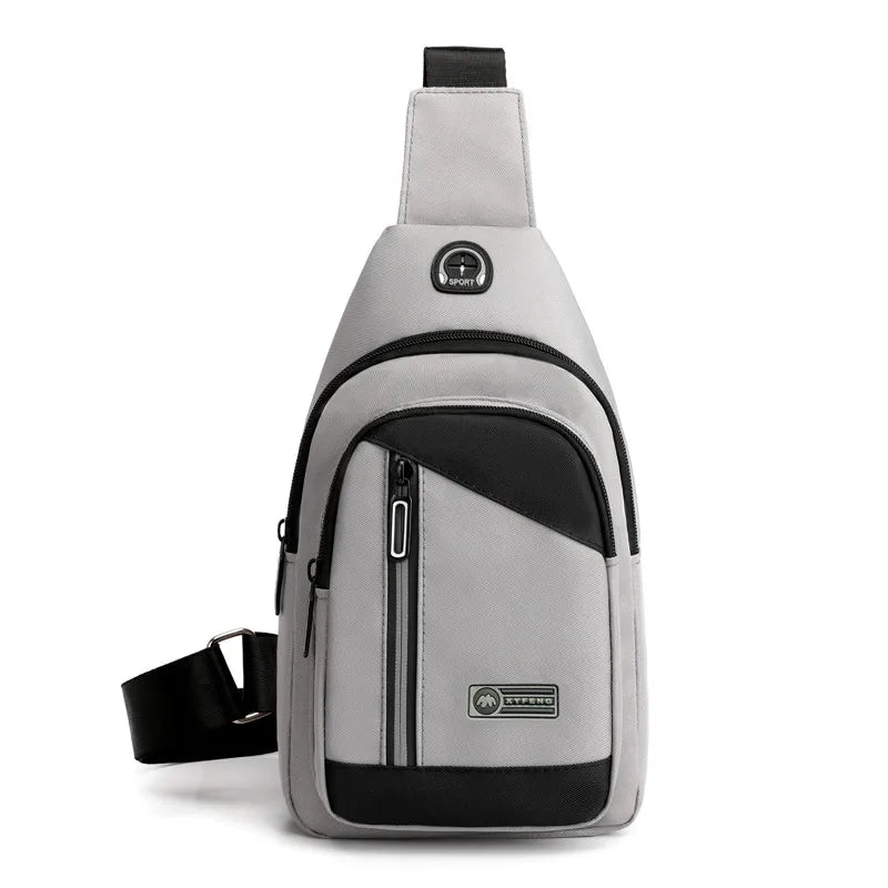 small crossbody bag mini shoulder bag man anti-theft chest bag outdoor sports bag for phone keys travel bagpack earphone jack