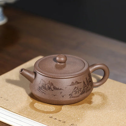 sold at a loss marked tea pot real yixing zisha qinghui duan clay Chinese kungfu pot big mouth for Pu'er tea 200ml