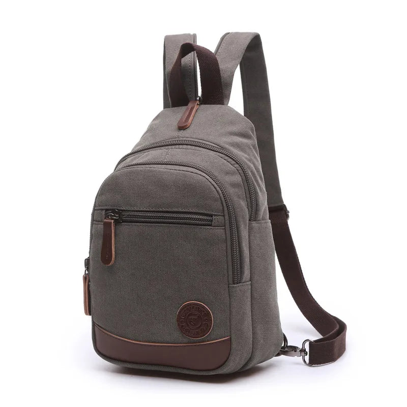 solid color canvas chest bag leisure chest harness bag fashion chest bag