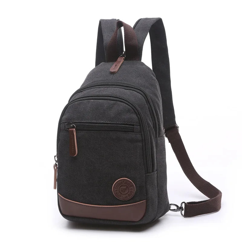 solid color canvas chest bag leisure chest harness bag fashion chest bag