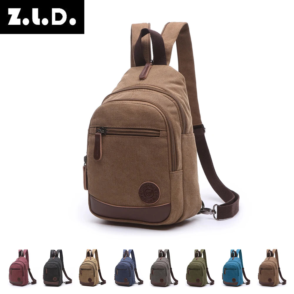 solid color canvas chest bag leisure chest harness bag fashion chest bag
