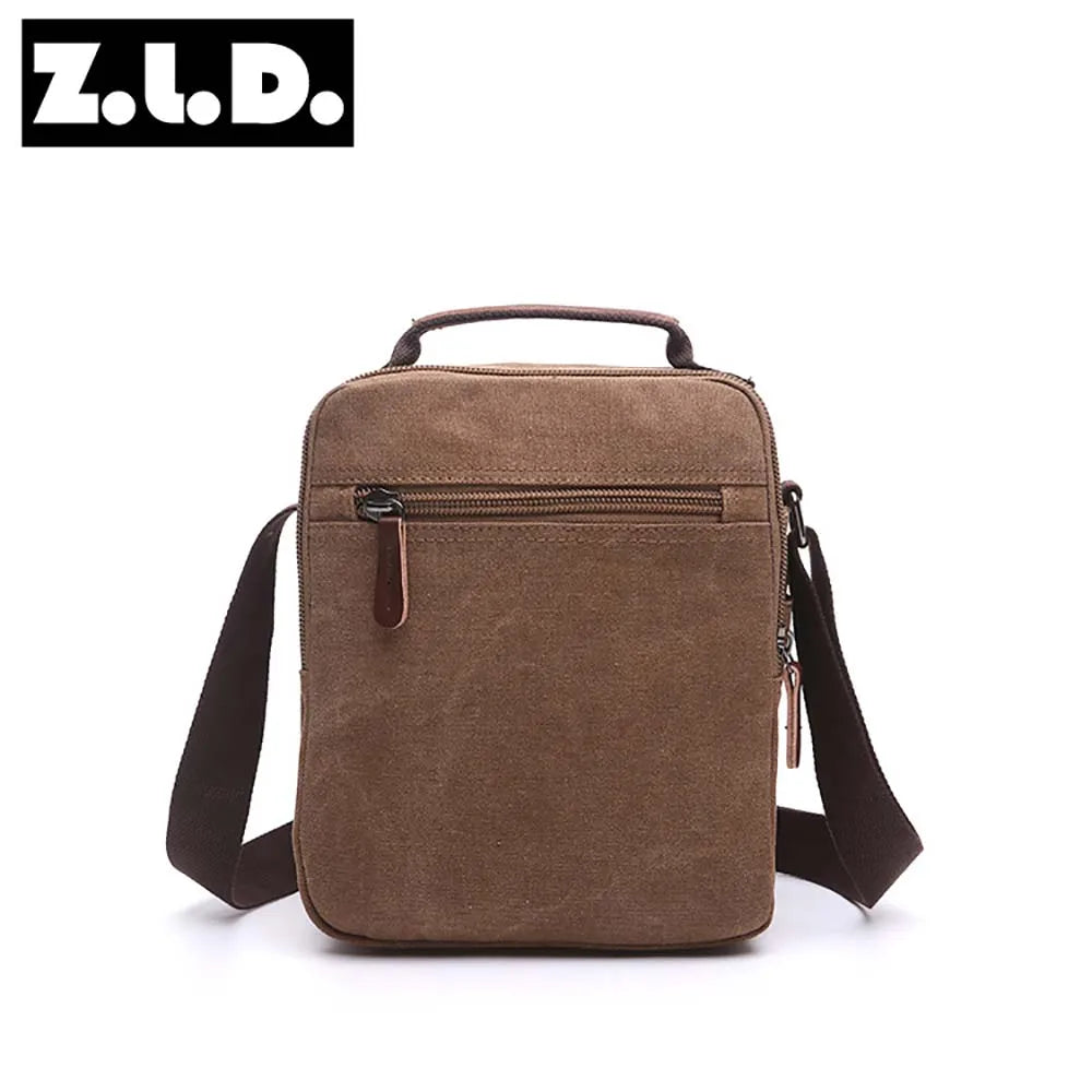 solid color canvas small vertical section square shape handbag men high quality messenger bag military shoulder bag